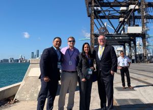 On November 19, 2019, Commissioner Sola toured PortMiami with Eric Olafson (PortMiami), Frederick Wong (Jaxport) and Yeseira Diaz (FMC's South Florida Area Representative) in advance of AAPA's Latino conference being held this week. Florida remains a critical link in the North-South trades, with over 30% of U.S. exports in the trade moving through Florida ports.