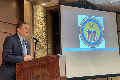 Chairman Maffei addressing the Association of Bi-State Motor Carriers.