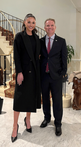 Commissioner Sola (left) with Miss USA 2022 Morgan Romano.