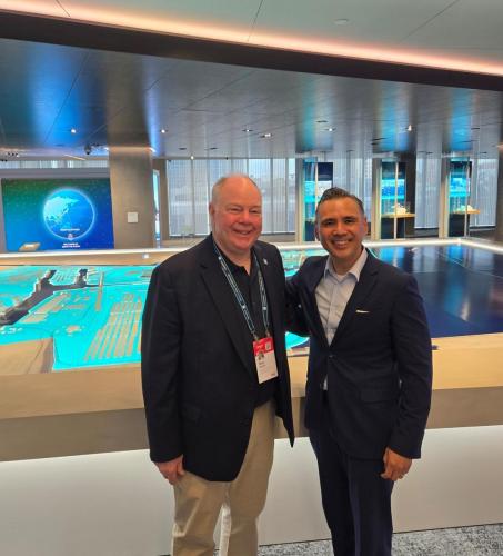 Commissioner Vekich met with the Port of Long Beach executives and toured the Port’s Congressman Alan Lowenthal Global Trade and Education Center with Dr. Noel Hacegaba, Chief Operating Officer, Port of Long Beach.