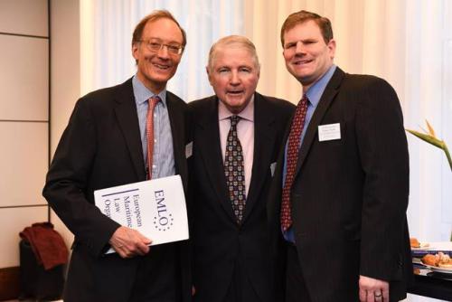 Daniel Maffei (right) with Richard Lidinsky (center) at the European Maritime Law Organization22nd Annual Conference, 2016.